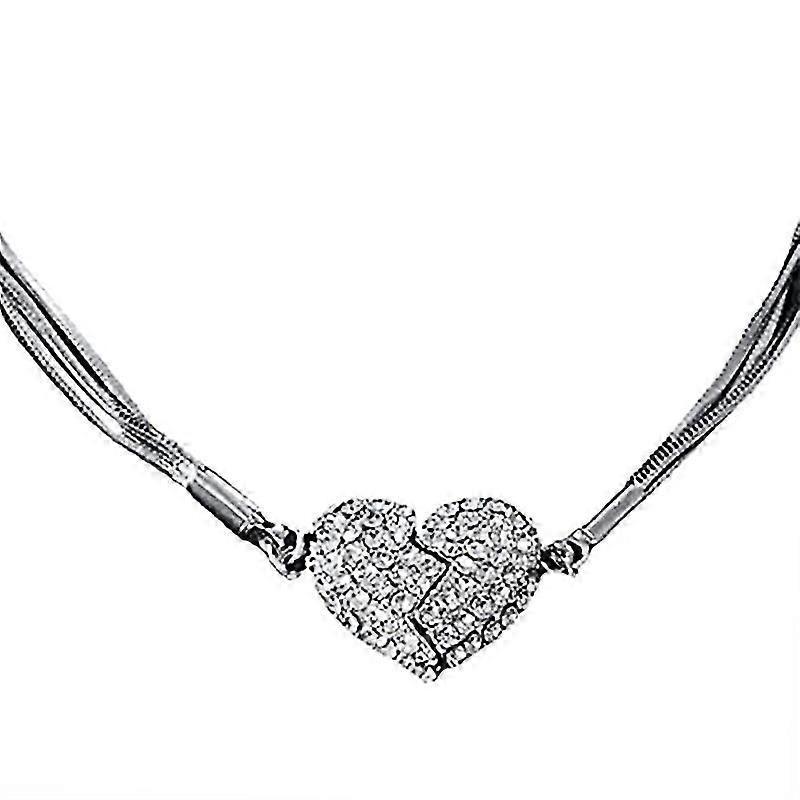 Walkbee Magnetic Love Patchwork Necklace, Magnetic Heart Necklace