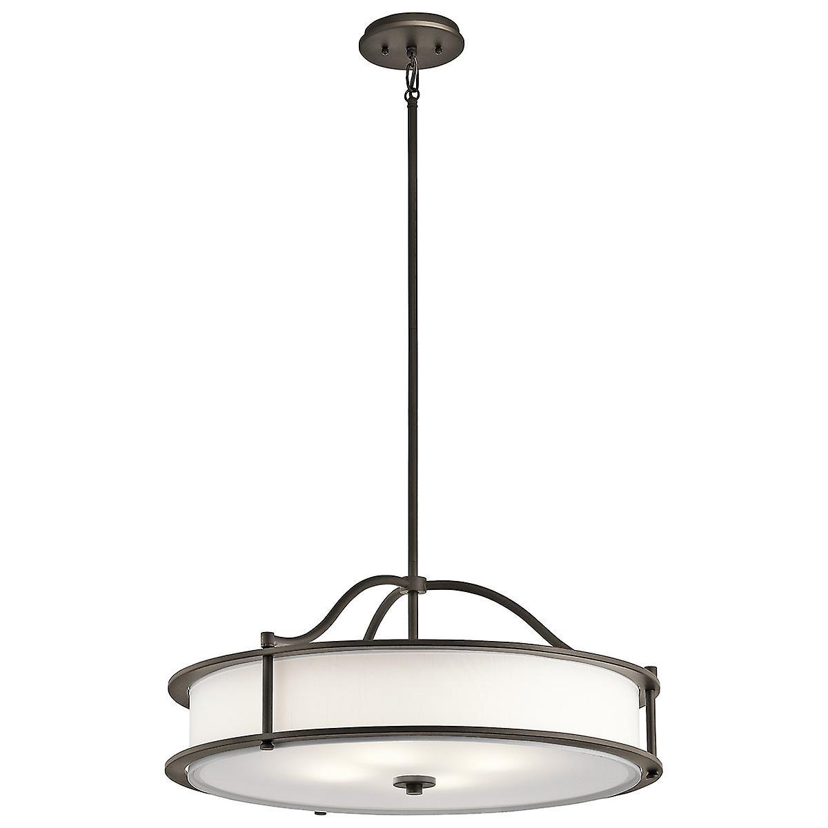 Emory 4 Light Semi Flush Round Ceiling Pendant Light Pewter E27