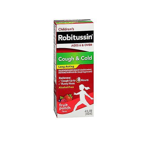 Robitussin  Long-Acting Cough & Cold Relief Liquid ,Fruit Punch 4 oz