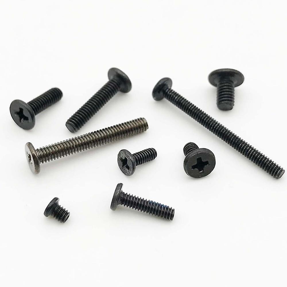 Slowmoose Mini Phillips Wafer Flat Head Screw Bolt black 6mm / M2