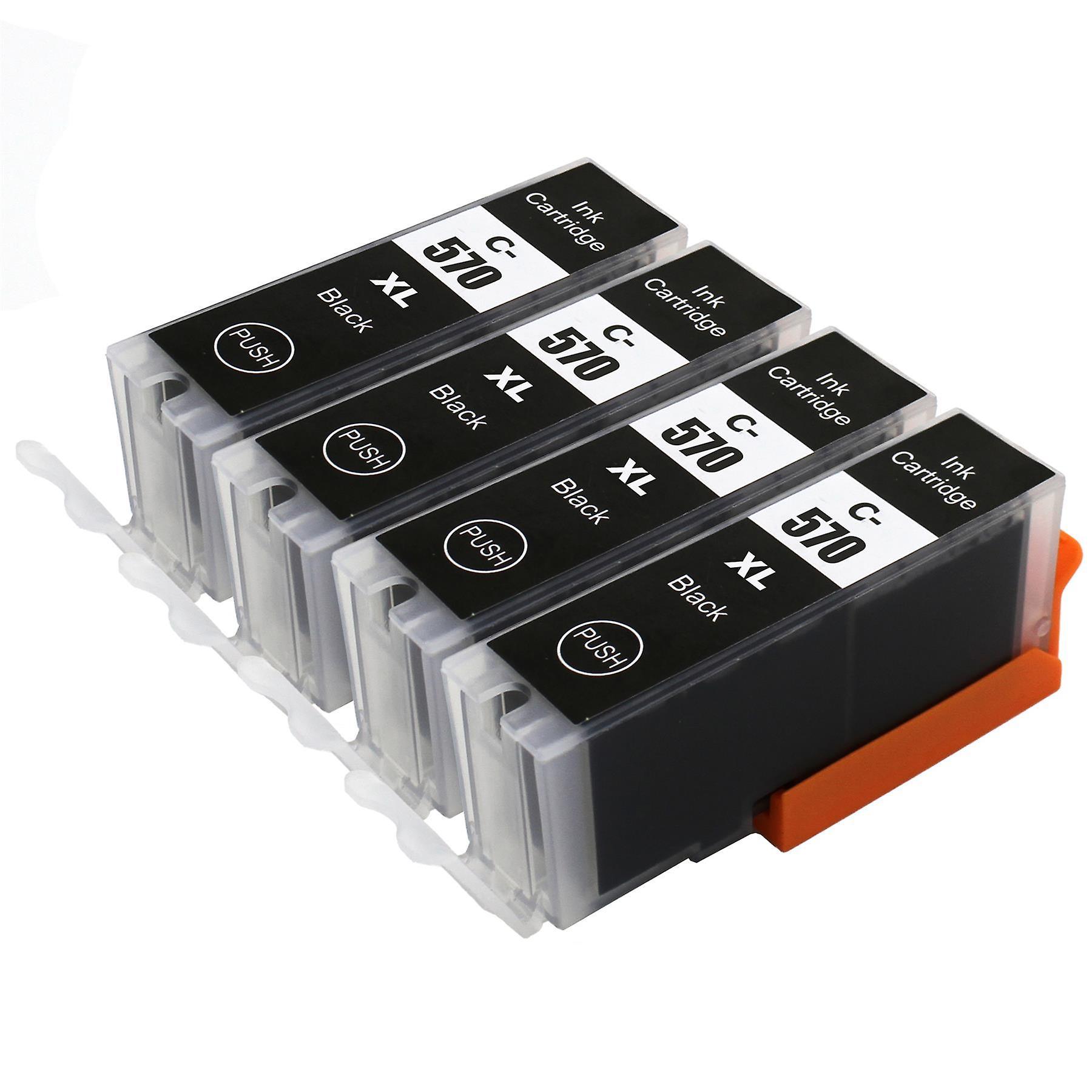 4 Black Ink Cartridges to replace Canon PGI-570Bk Compatible/non-OEM from Go Inks