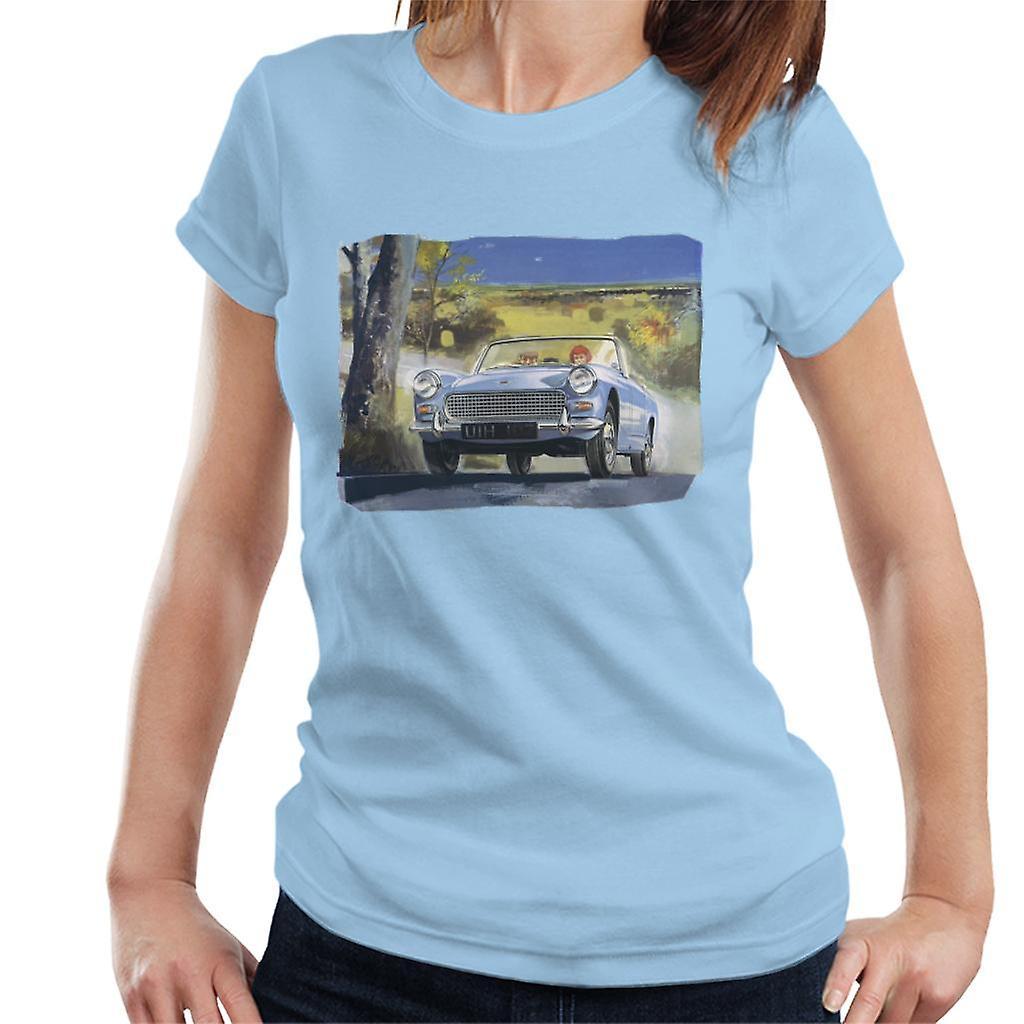 Austin Healey Countryside Background British Motor Heritage Women's T-Shirt Sky Blue XX-Large