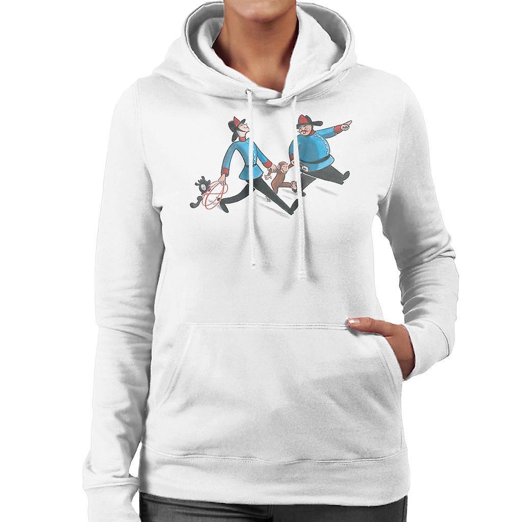 Curious George Fire Department Women's Hooded Sweatshirt White Small