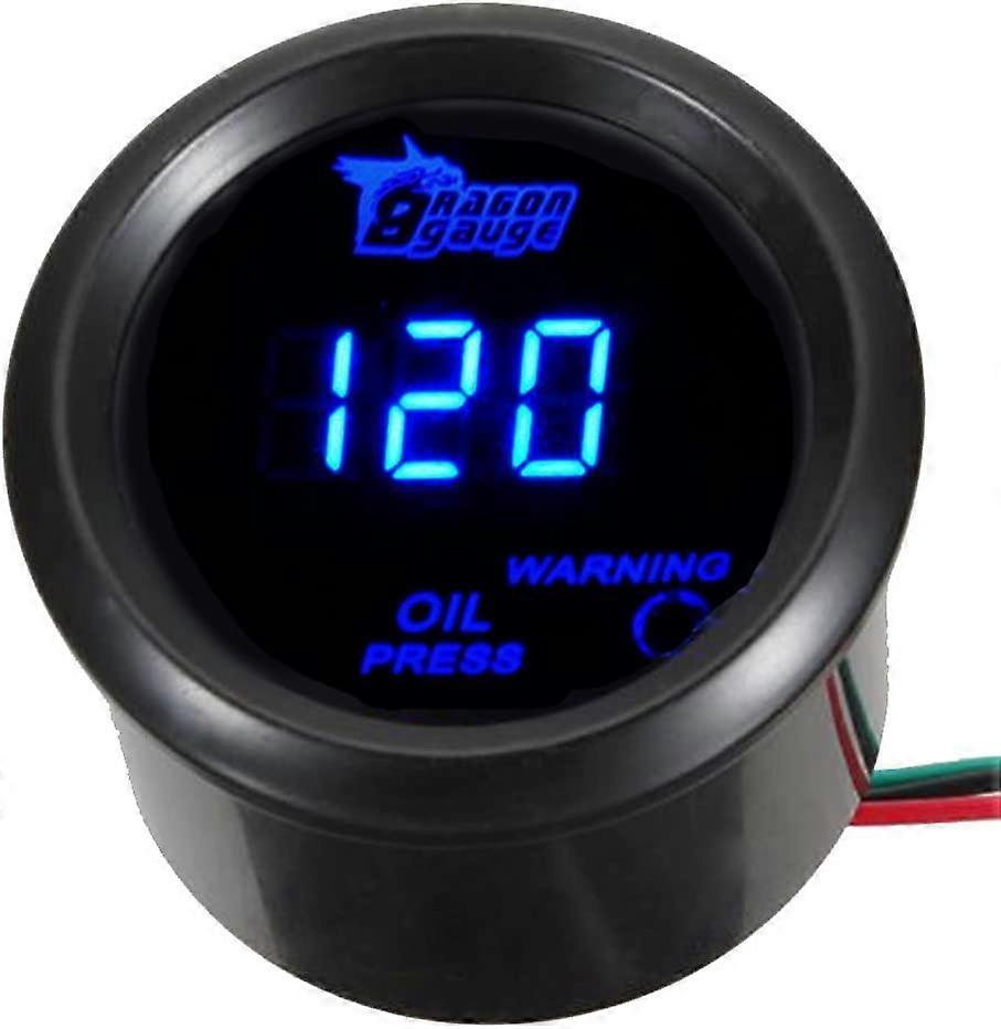 Tinor Car 2" 52mm Digital Oil Press Pressure Gauge Blue LED