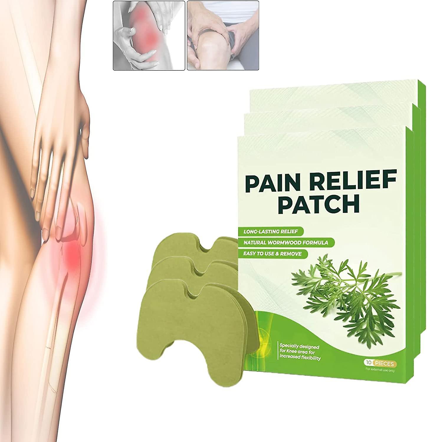 Wtowin Knee Pain Relief Patches, Pain Relief Patch For Knee, Warming Herbal Plaster Wormwood Heat Patches Relief Of Back, Neck, Shoulder Pain 3 Pac...