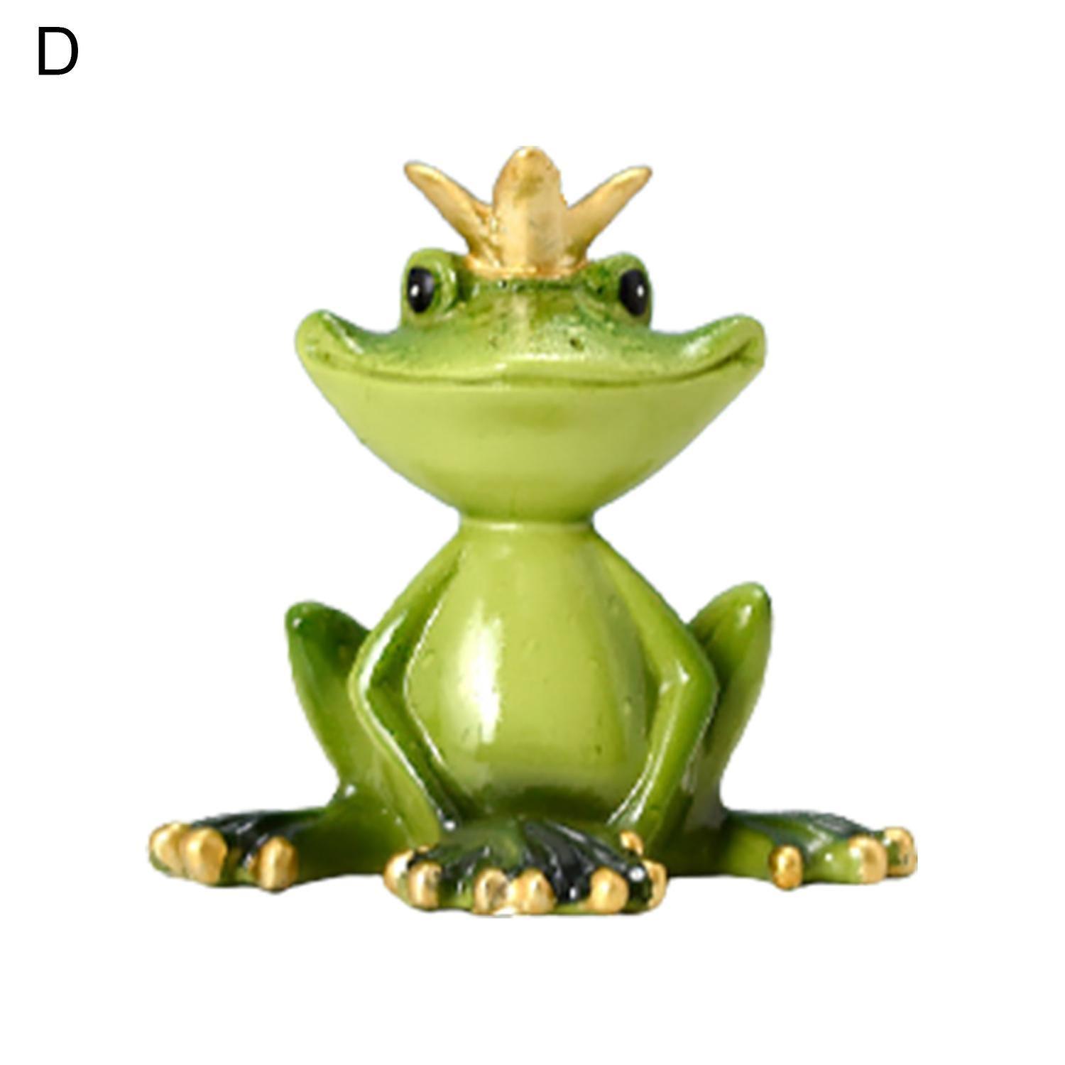 ZHOUBA Frog Figurine Multi-Color Yoga Posture Full of Vitality Resin Yoga Frog Garden Ornament with Crown f D