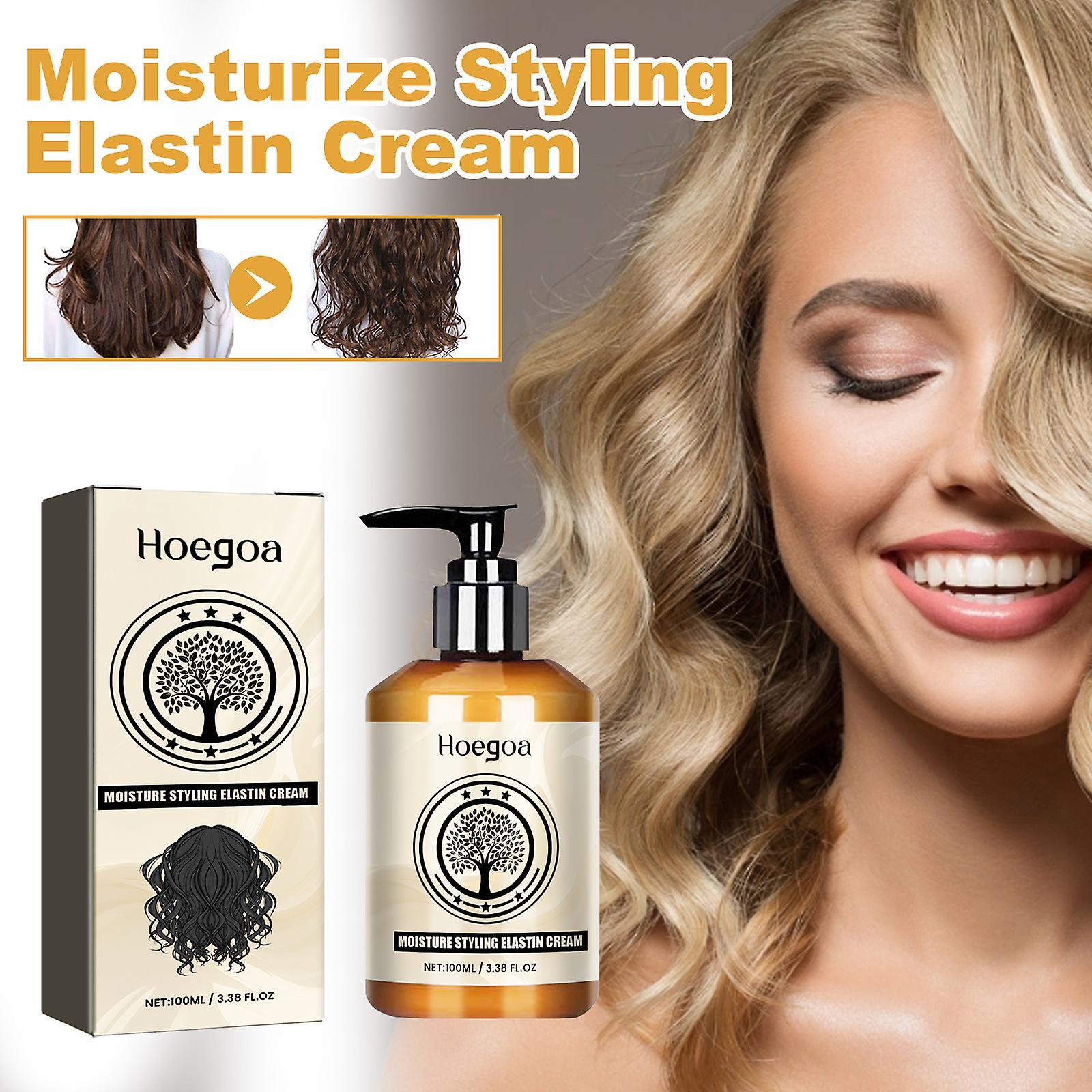 Lelinker Long-Lasting Styling Moroccan Volume Moisturizing Elasticity, 100ml Moroccan Plumping Curl Defining Cream, Morocco Moisture Styling Elasti...