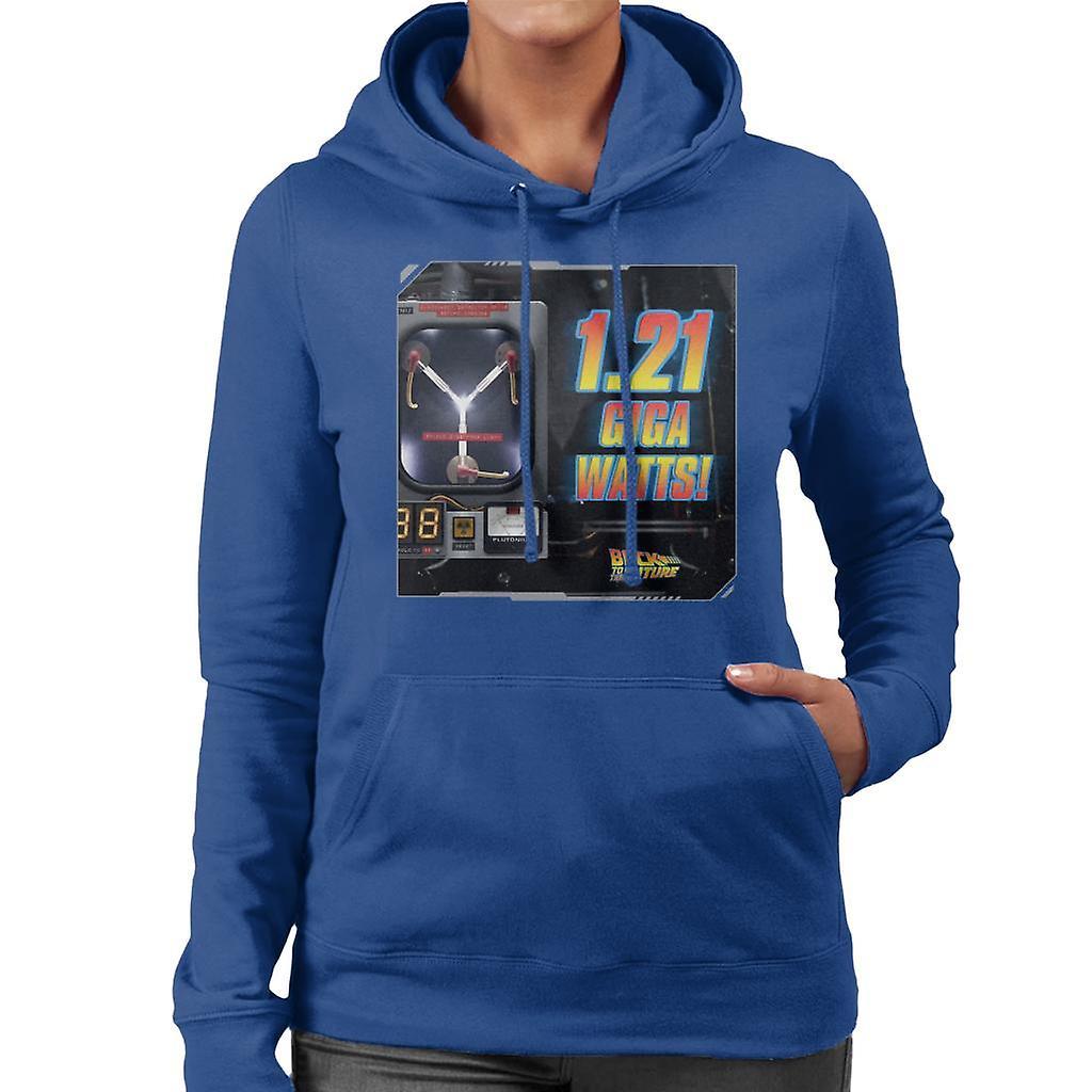 Back to the Future 121 Gigawatts Women's Hooded Sweatshirt Royal Blue Medium