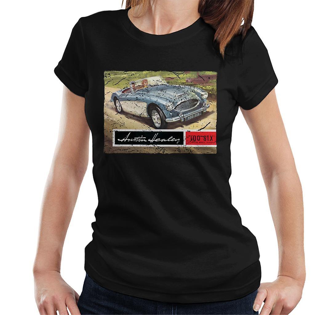 Austin Healey Country Road British Motor Heritage Women's T-Shirt Black Medium