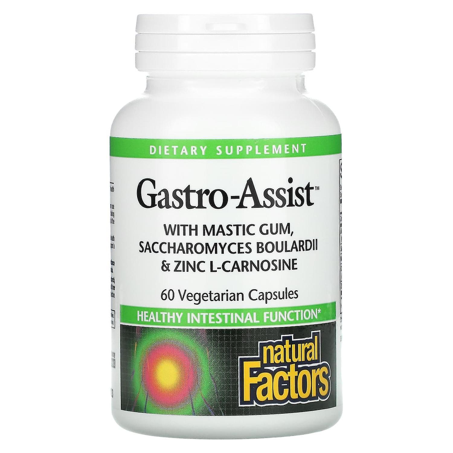 Natural Factors, Gastro-Assist with Mastic Gum, Saccharomyces Boulardii & Zinc L-Carnosine, 60 Veget