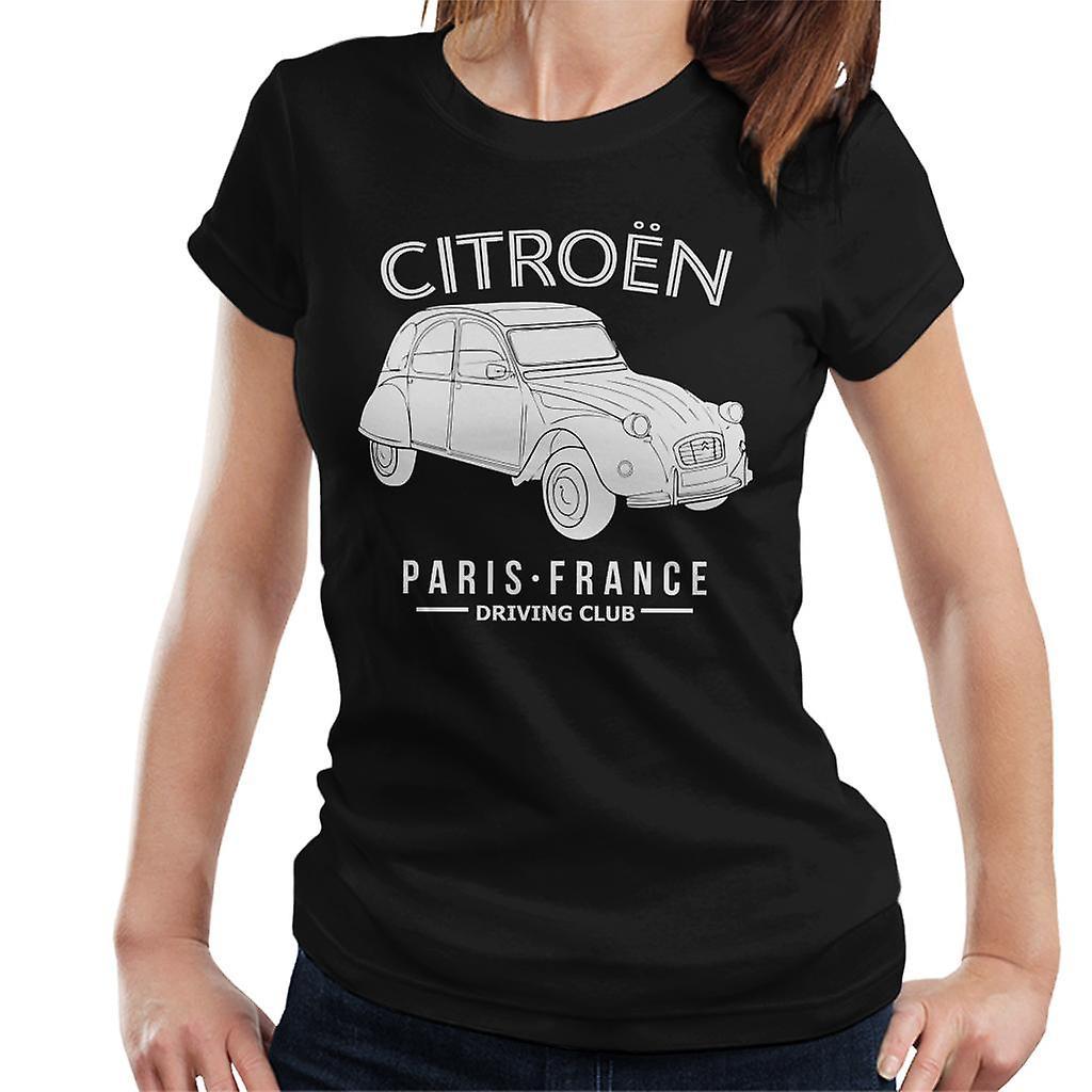 Citro�n Citroen Driving Club White 2CV Paris France Women's T-Shirt Black Medium