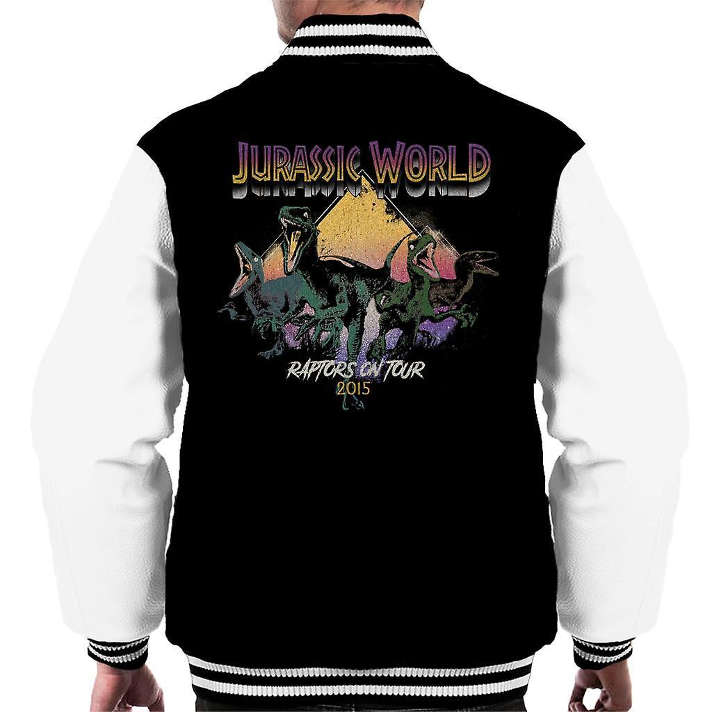 Jurassic Park Raptors On Tour 2015 Men's Varsity Jacket Black/White X-Large