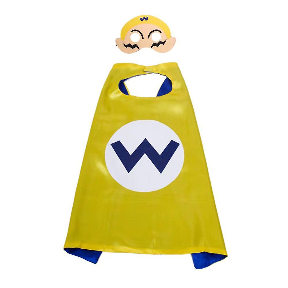 Manchalk Super Mario Bros Cosplay Costume Accessories Cloak & Blindfold Halloween Party Fancy Dress Up Wario