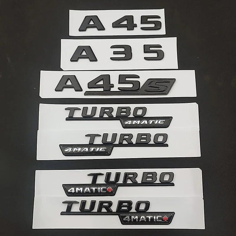 Hikig 3d Abs Black Car Rear Trunk Fender Side Badge Star Logo A35 A45 A45s Turbo 4matic Emblem For Mercedes Amg W177 W176 Accessories Glossy Black ...