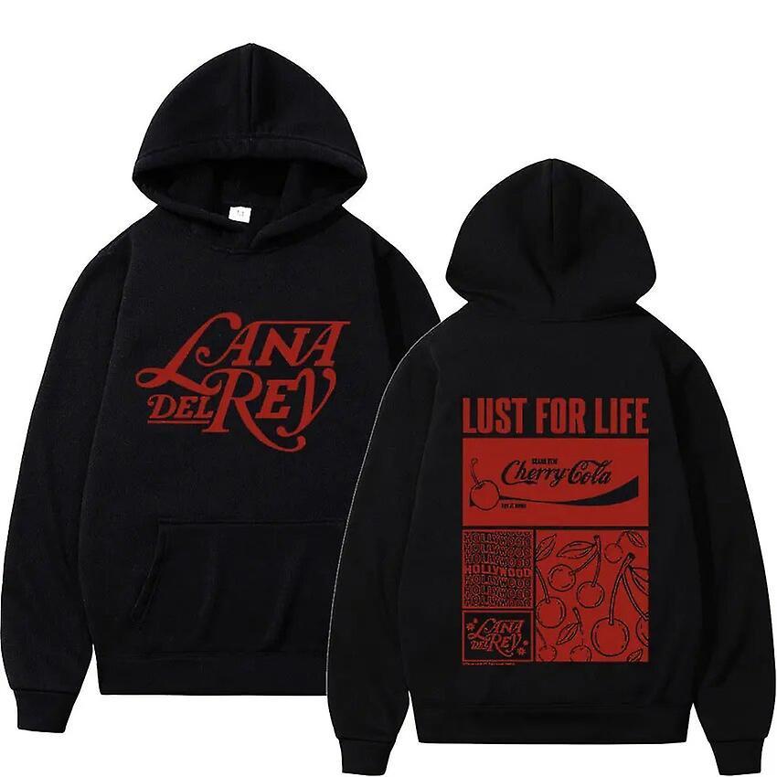 Cciyu Singer Lana Del Rey Lust For Life Graphic Hoodie Unisex Fashion Pullover Sweatshirt Hip Hop Casual Aesthetics Hoodies Streetwear Black S