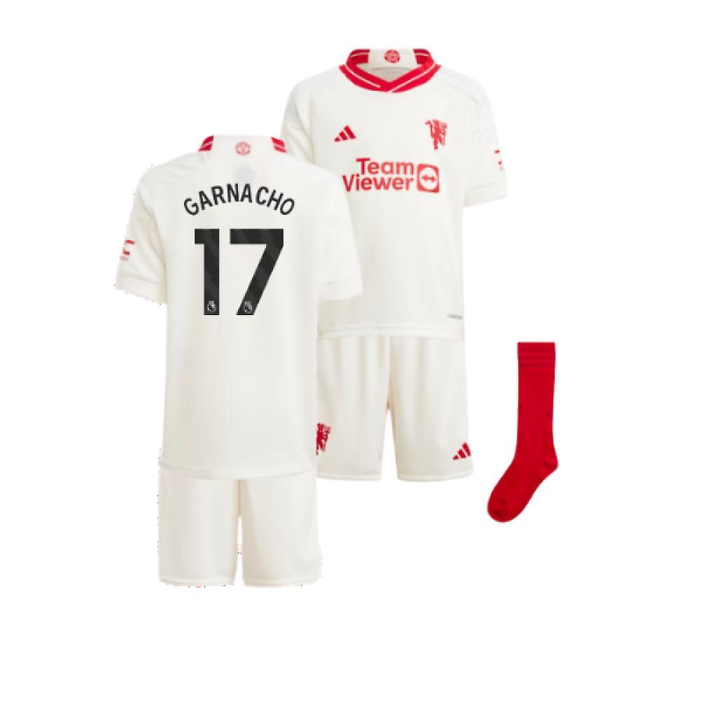 Adidas 2023-2024 Man Utd Third Mini Kit (Garnacho 17) White 5-6 Years