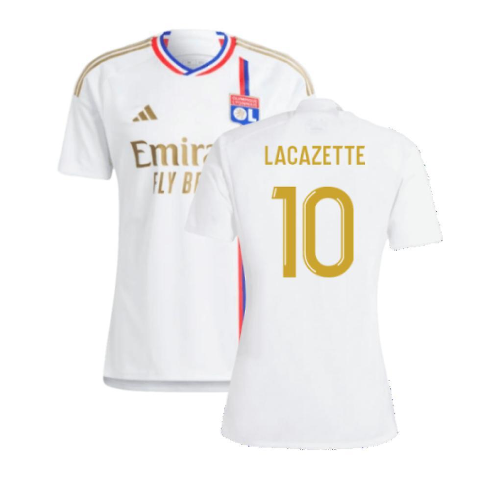 Adidas 2023-2024 Olympique Lyon Home Shirt (Lacazette 10) White Medium 38-40 inch Chest