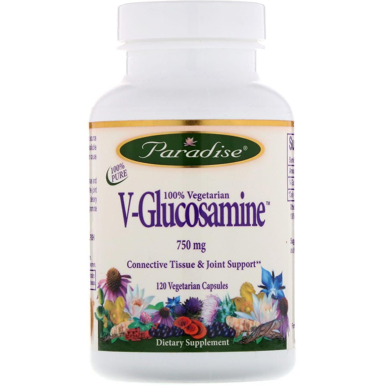 Paradise Herbs, V-Glucosamine, 750 mg, 120 Vegetarian Capsules