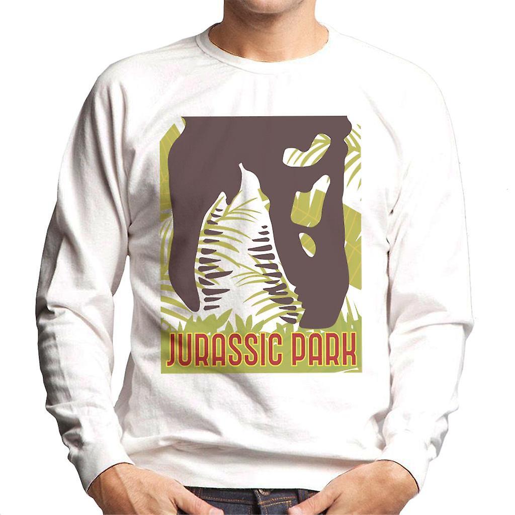 Jurassic Park T Rex Skeleton Silhouette Eating Men's Sweatshirt White X-Large