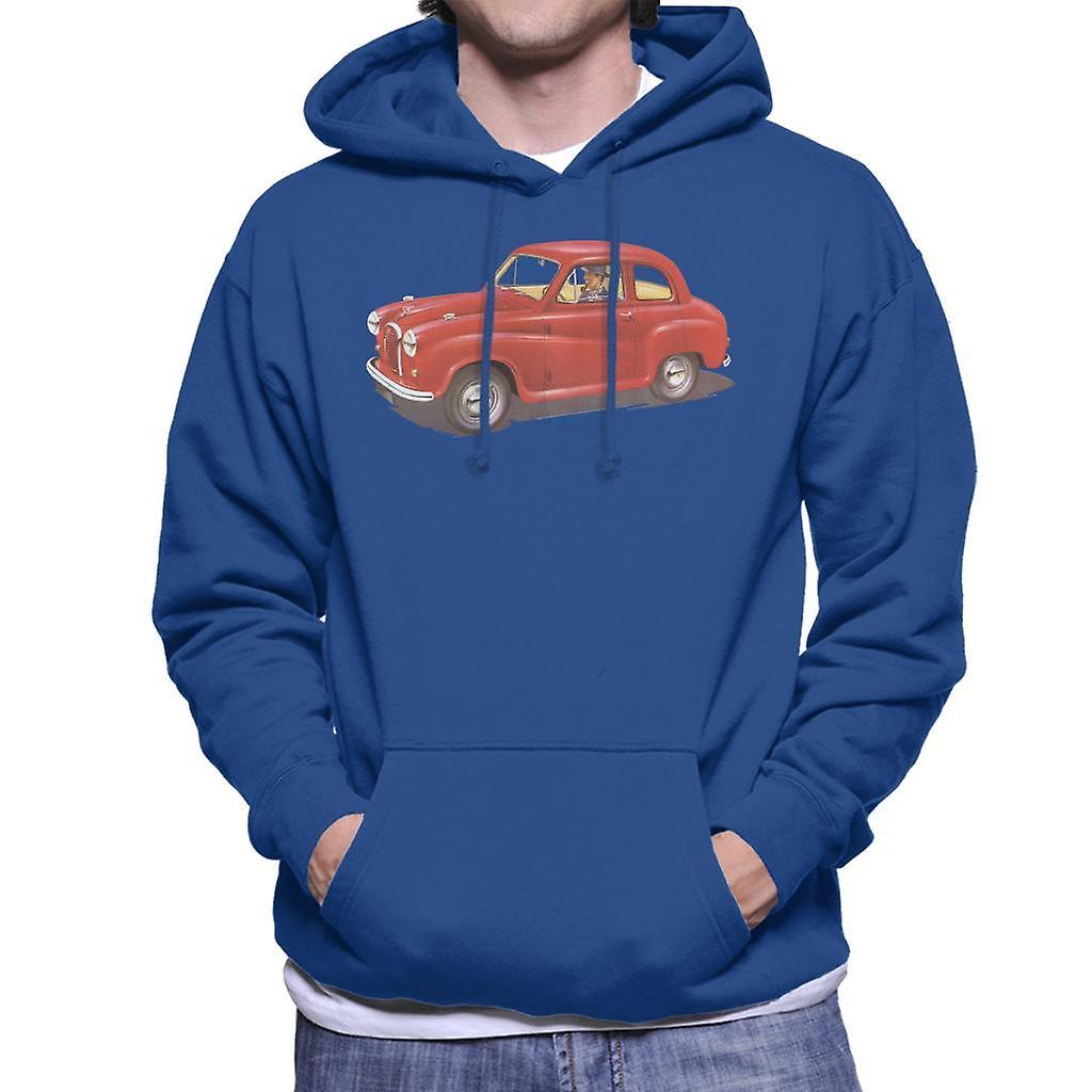 Austin A35 Red British Motor Heritage Men's Hooded Sweatshirt Royal Blue Large