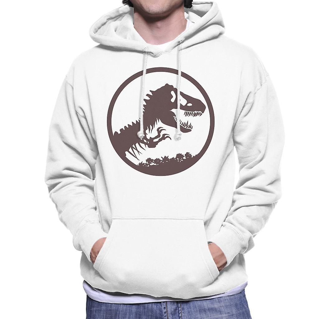 Jurassic Park T Rex Skeleton Icon Men's Hooded Sweatshirt White XX-Large