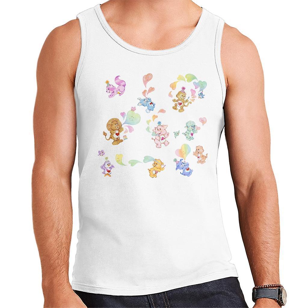 Care Bears Love Heart Montage Men's Vest White Large