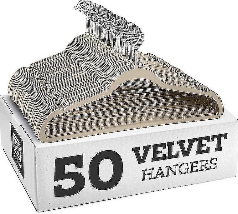 Ersam Non-slip Velvet Hangers - Suit Hangers (10-pack) beige