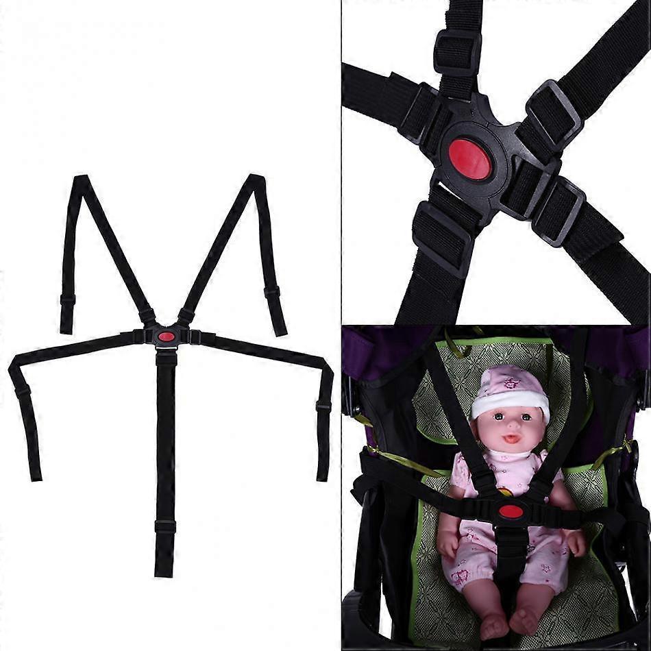 Denuotop Universal 5-Point Harness for Baby's Dining Chair Harness,High Chair,Stroller Harness,Pram,Stroller,Child Stroller (Black)