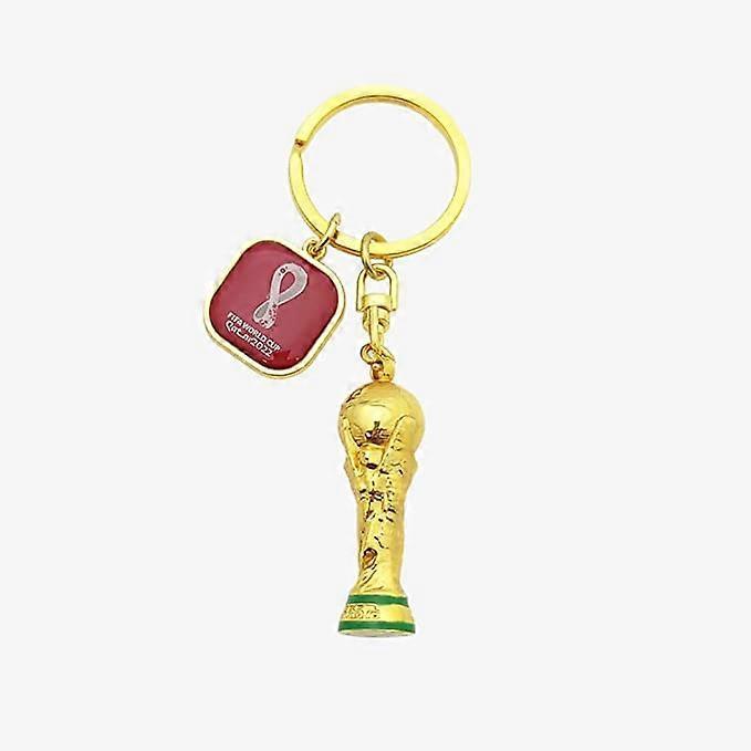 Phwj 2022 FIFA World Cup 3D Trophy Keychain With Official Emblem - Own A Collectible Version Of Football's World's Greatest Prize, Gold, One Size