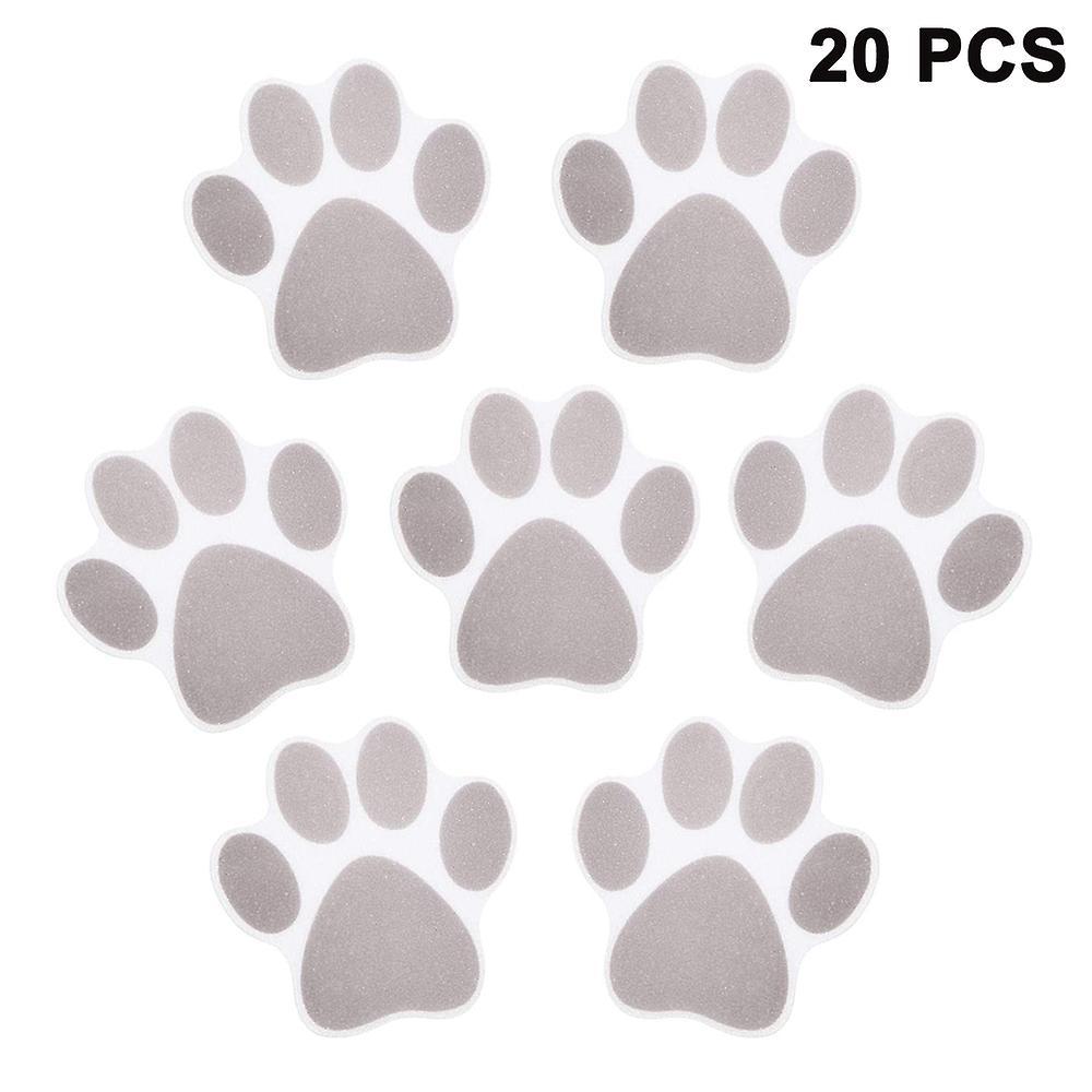 Whdl Adhesive Paw Print Bath Treads Add Non-slip Traction Gray Grey