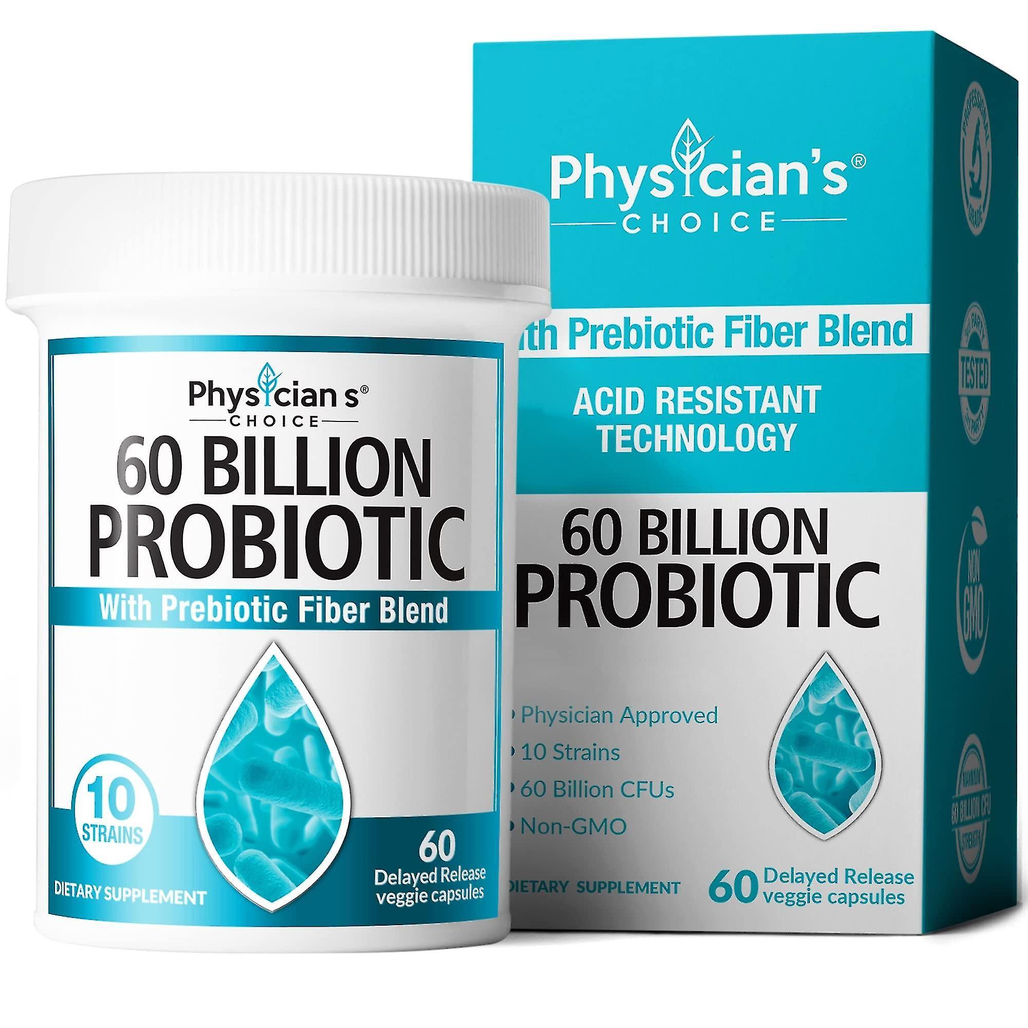 Physician's Choice Probiotics 60 billion cfu - women & men 2 month supply natural shelf stable probiotic supplement w/ organic prebiotic, acidophil...