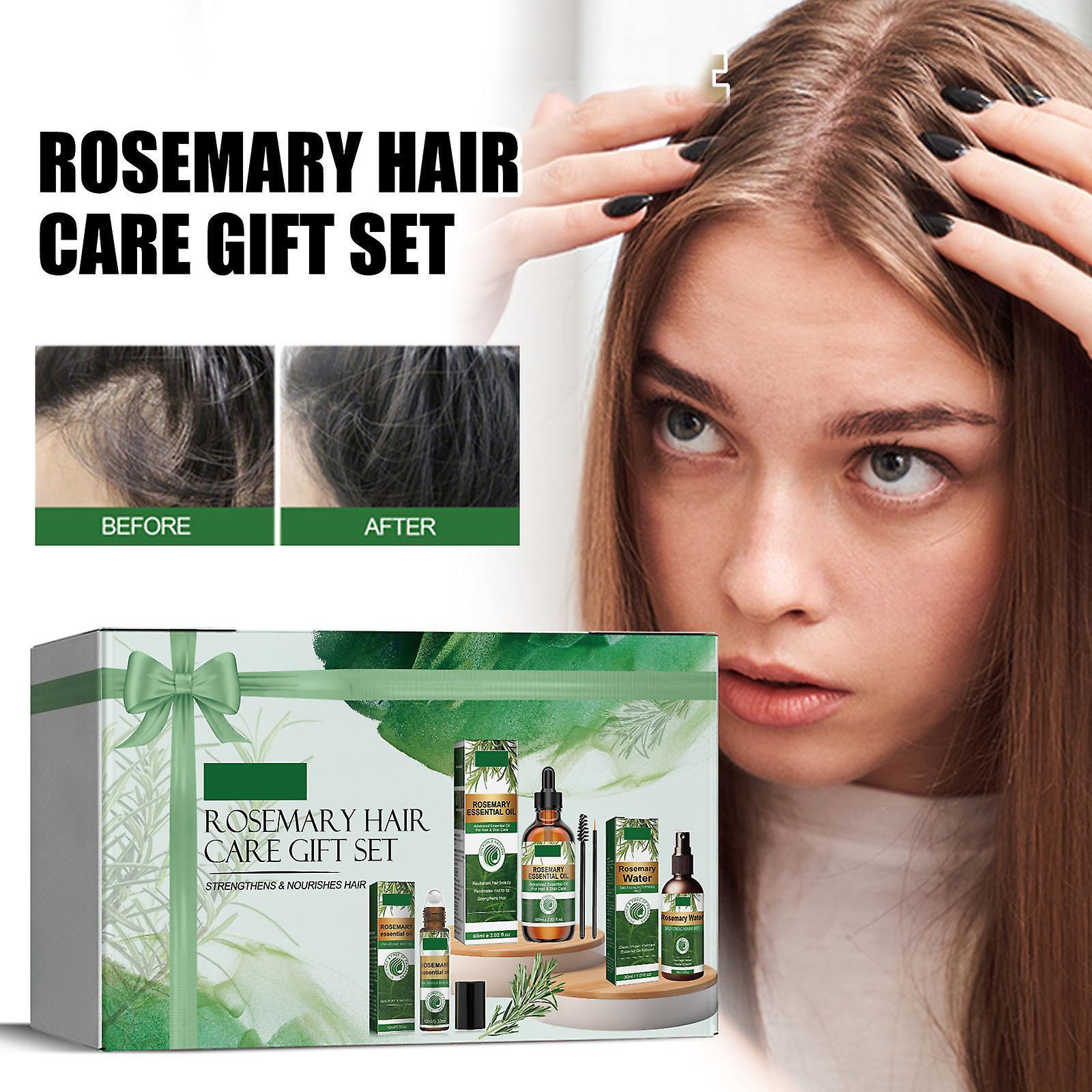 Fongwan Rosemary Essential Oil For Hair Growth, 100% Organic Rosemary Essential Oil Hair Care Gifts Set Anti-hair Loss & Nourishes Scalp 2 Set