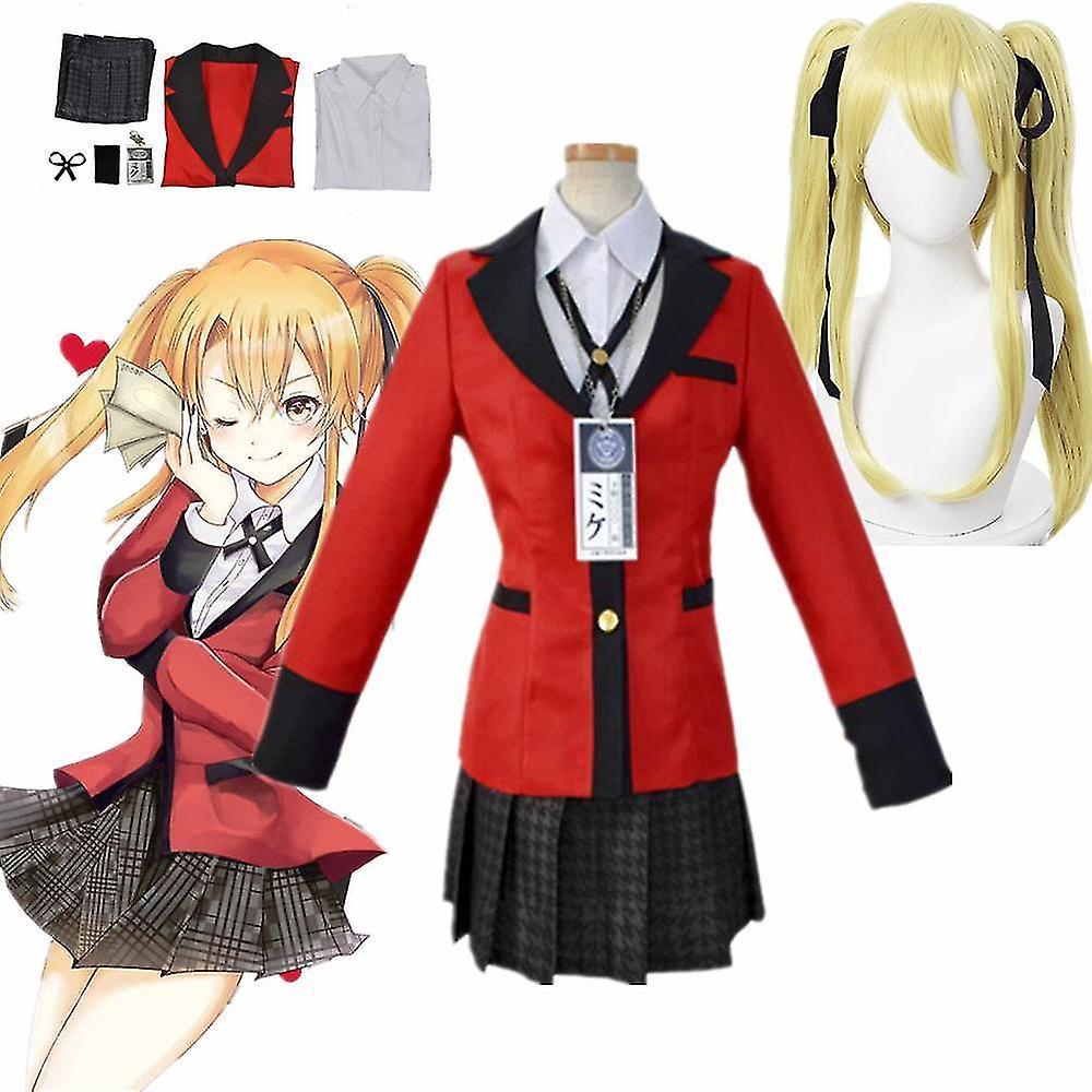 Jnnjv Anime Meari Saotome Kakegurui Compulsive Gambler School Uniforms Set Cosplay Costumes 3 XXXL