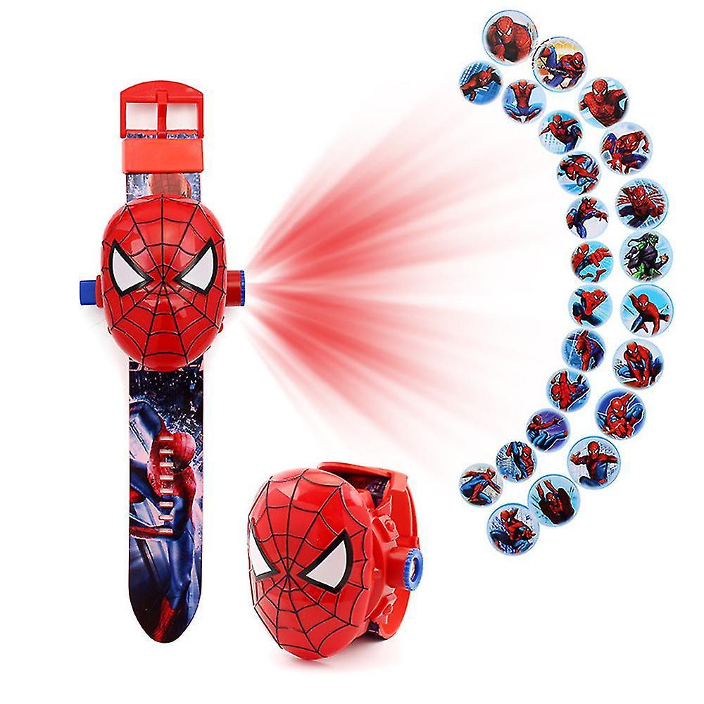 Shinestar Kids Flip Cover Wrist Watch 3d Cartoon Spiderman Projection Watches With Adjustable Strap A