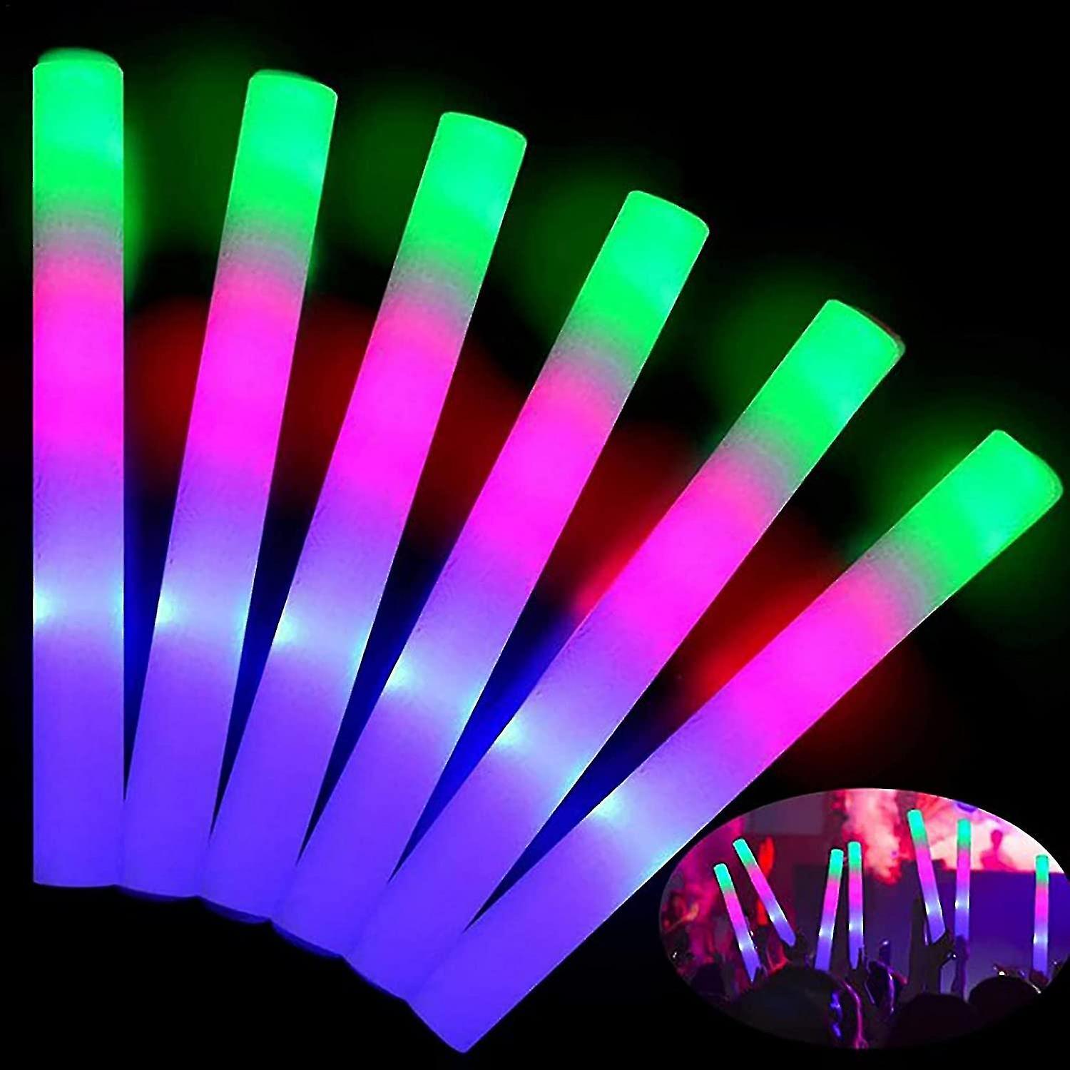 Tianzun Glow Sticks Bulk 10 Pieces Led Glow Foam Sticks With 3 Modes Colorful Flashing Glow Party Supplies For Wedding Birthday Raves Halloween Kids