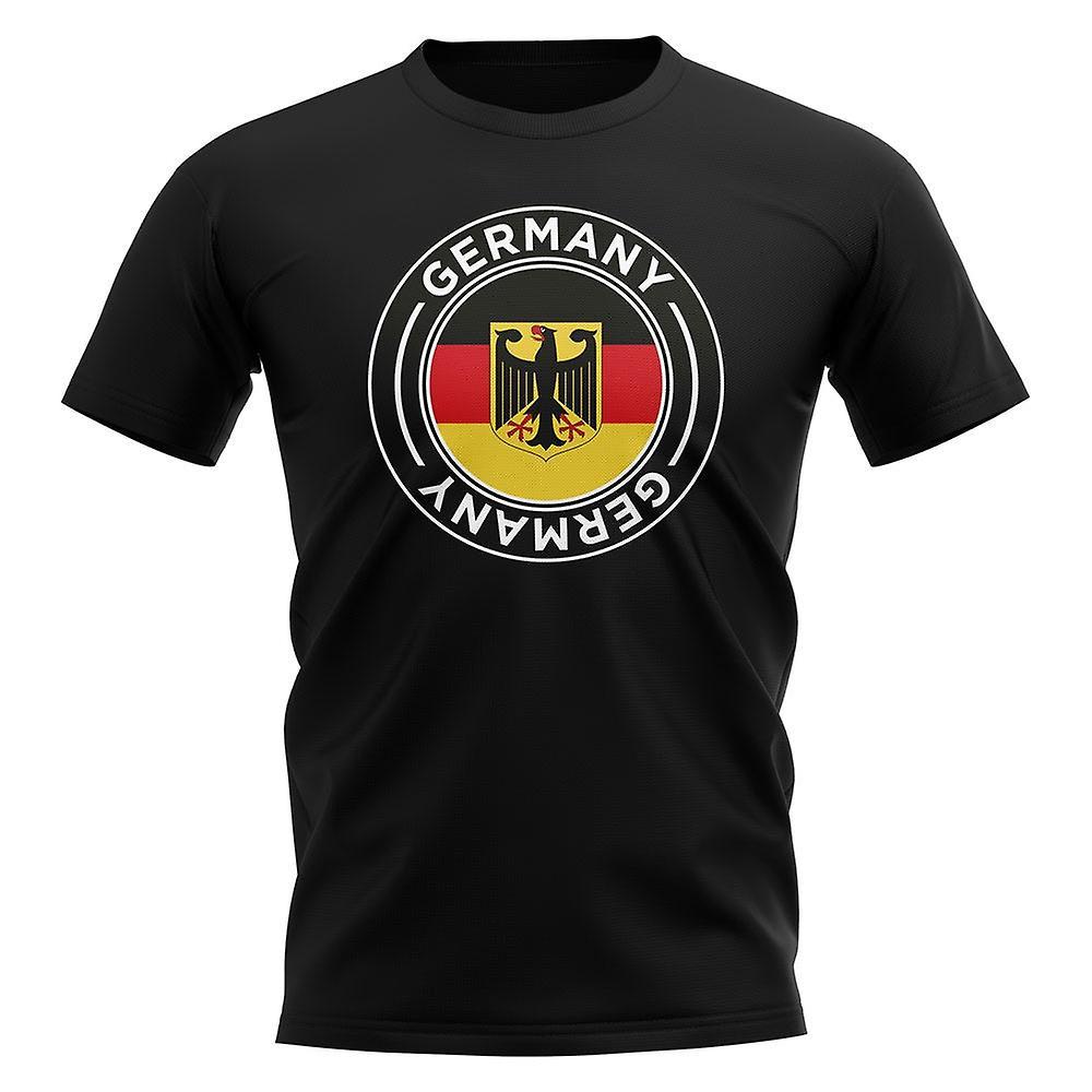 UKSoccerShop Germany Football Badge T-Shirt (Black) XSW