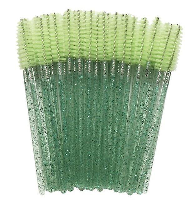 Slowmoose Shiny Disposable Eyelash Applicator, Wands Curler Brush Set, Mascara Eyebrow Light Green