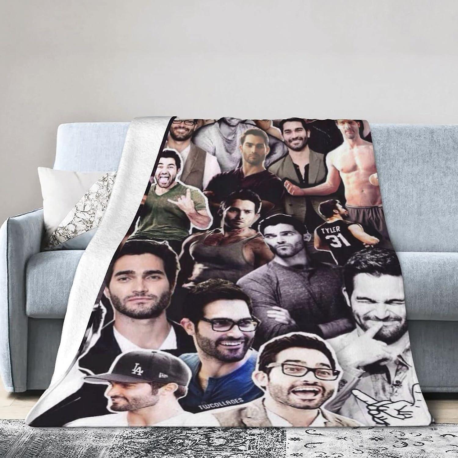 Kerota Tyler Actor Hoechlin Printed  Lightweight Super Soft Micro Fleece Throw s Fit Couch Bed Living Room Sofa Chair ABD12878 50x40in 125x100cm