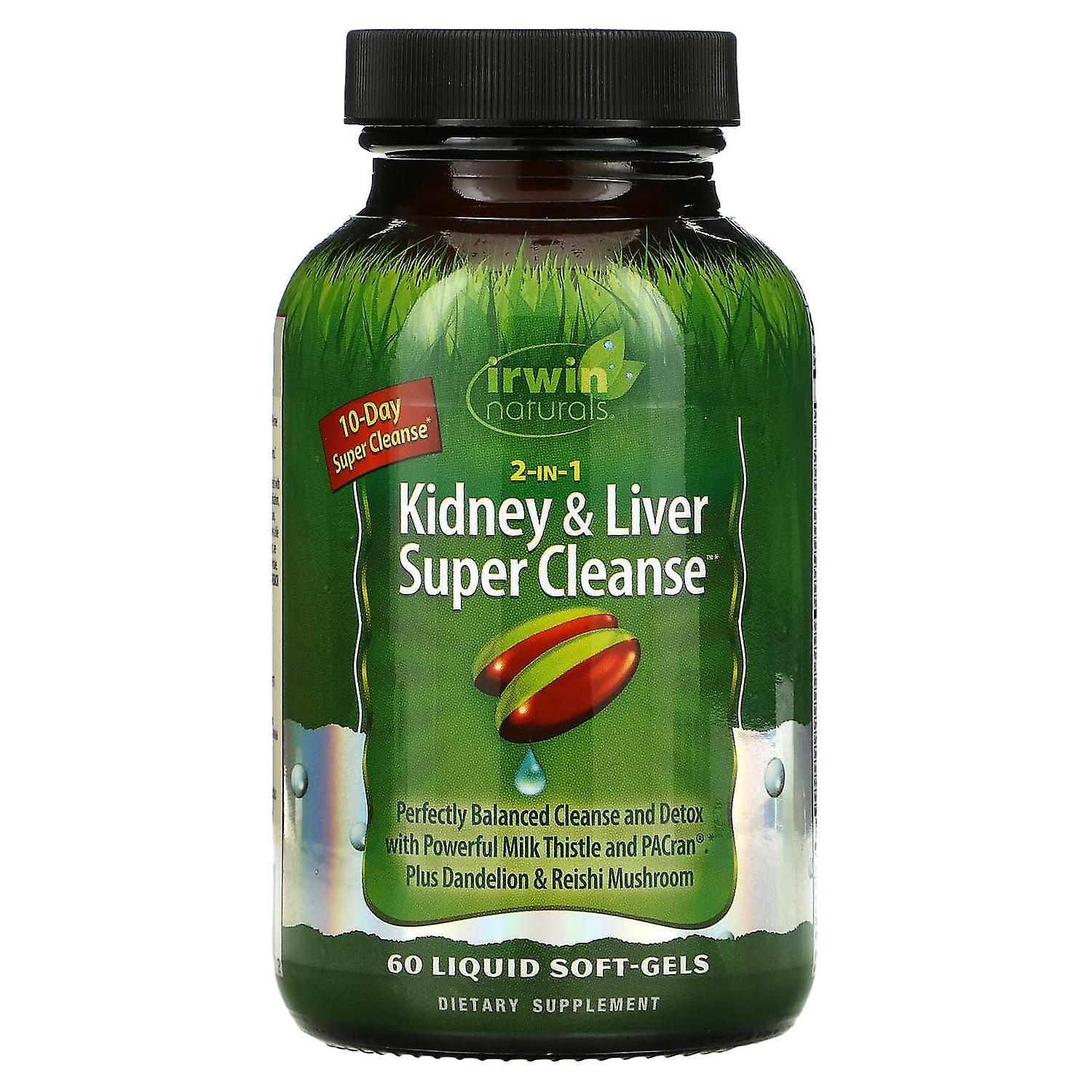 Irwin Naturals, 2 in 1 Kidney & Liver Super Cleanse, 60 Liquid Soft-Gels