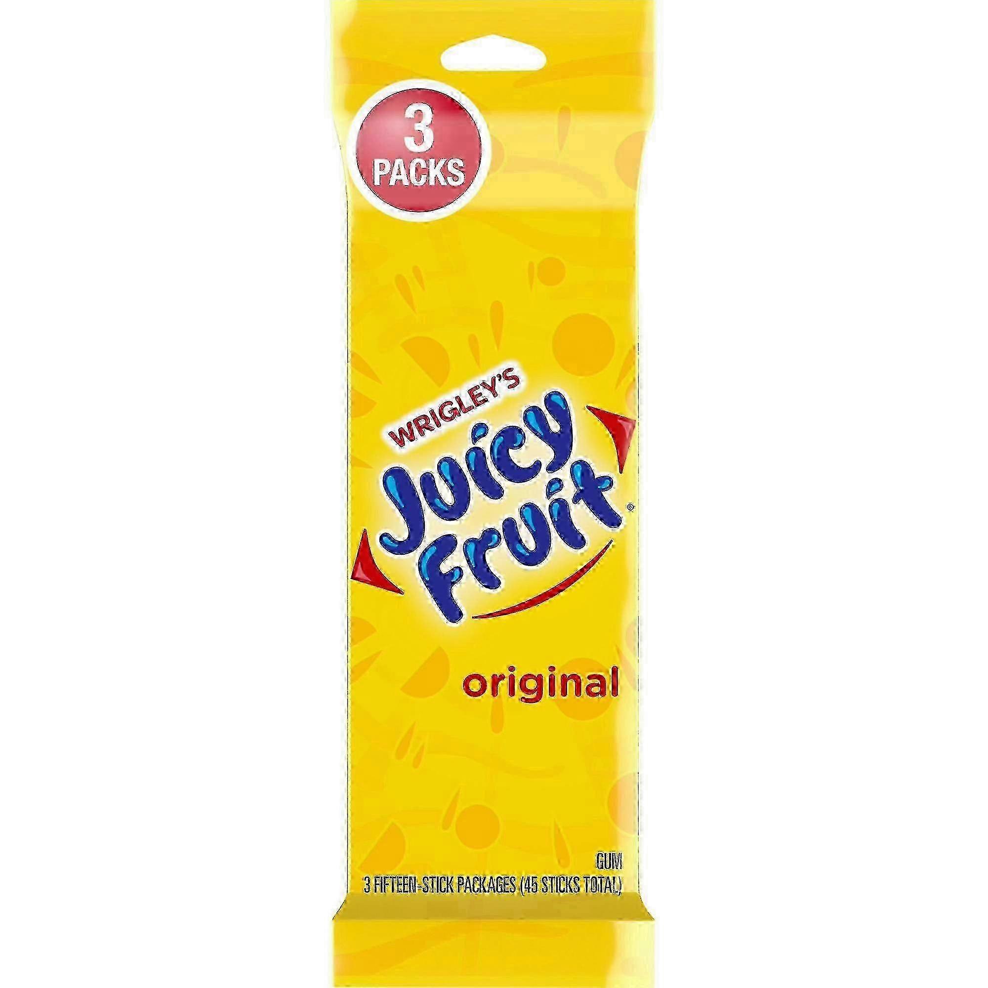 Juicy Fruit Gum Sticks, 3 Packs