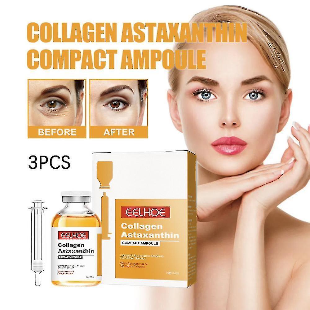 Boris 1pc Eelhoe Collagen Astaxanthin Lifting Ampoule Dilutes Fine Lines And Law Lines Moisturizing And Firming Skin Essence 3PCS