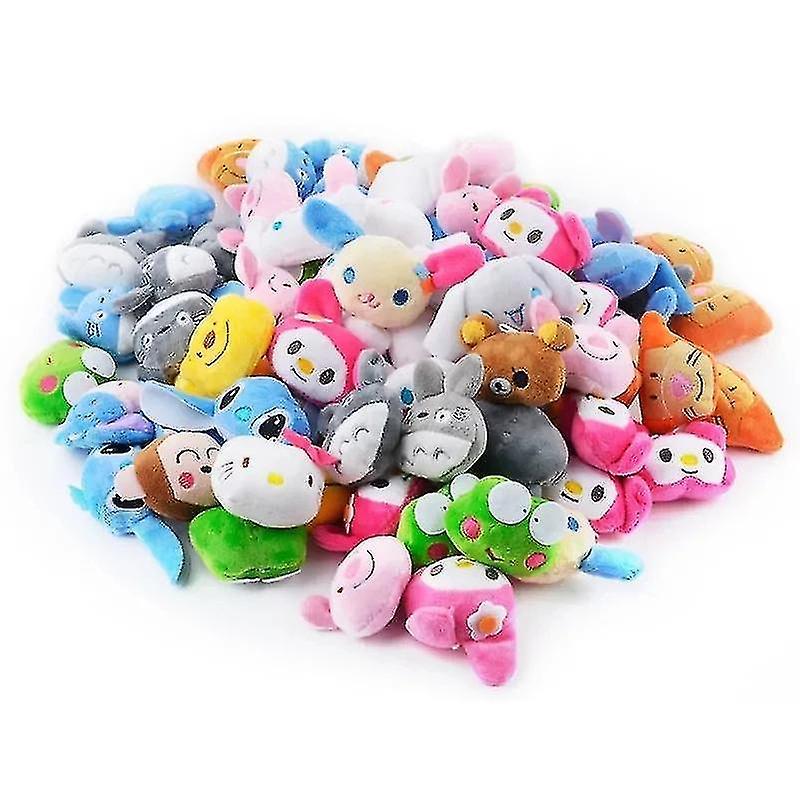 Elciaicle 20/40pc Kawaii Stuffed Plush Doll Toys 5-6cm Cute Rabbit Bear Panda Animal Stuffed Toys Mini Claw Machine Plush Doll Girls Gifts