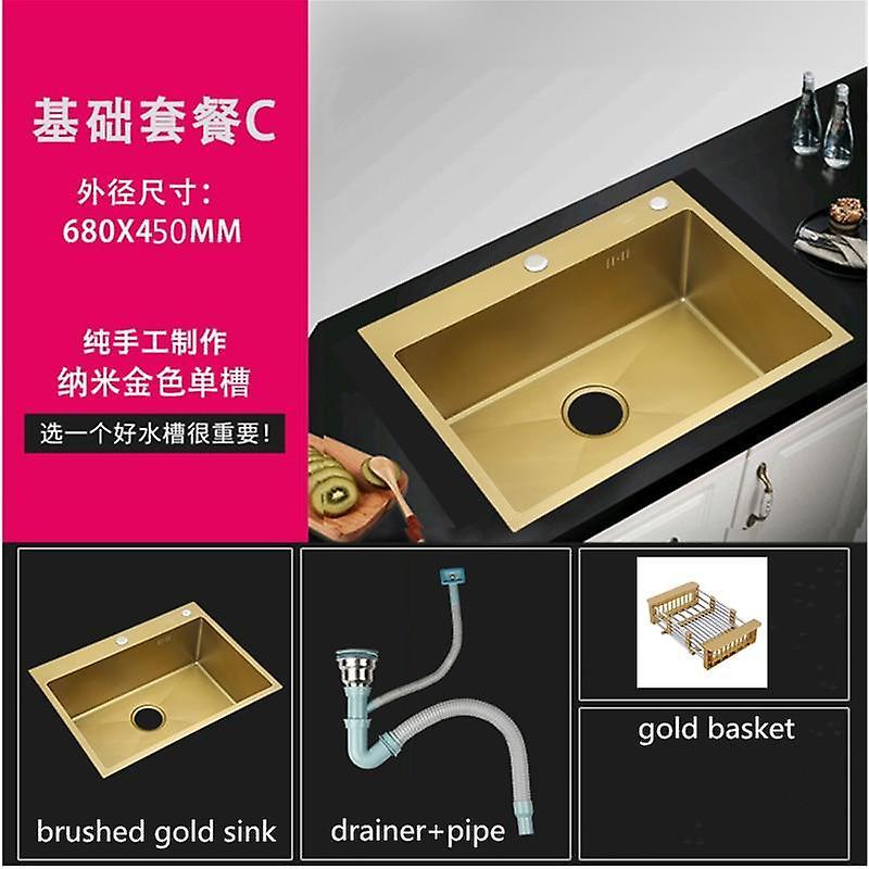 Slowmoose Steel Sink Above Counter With Strainer- Drain Hair Catcher 68x45