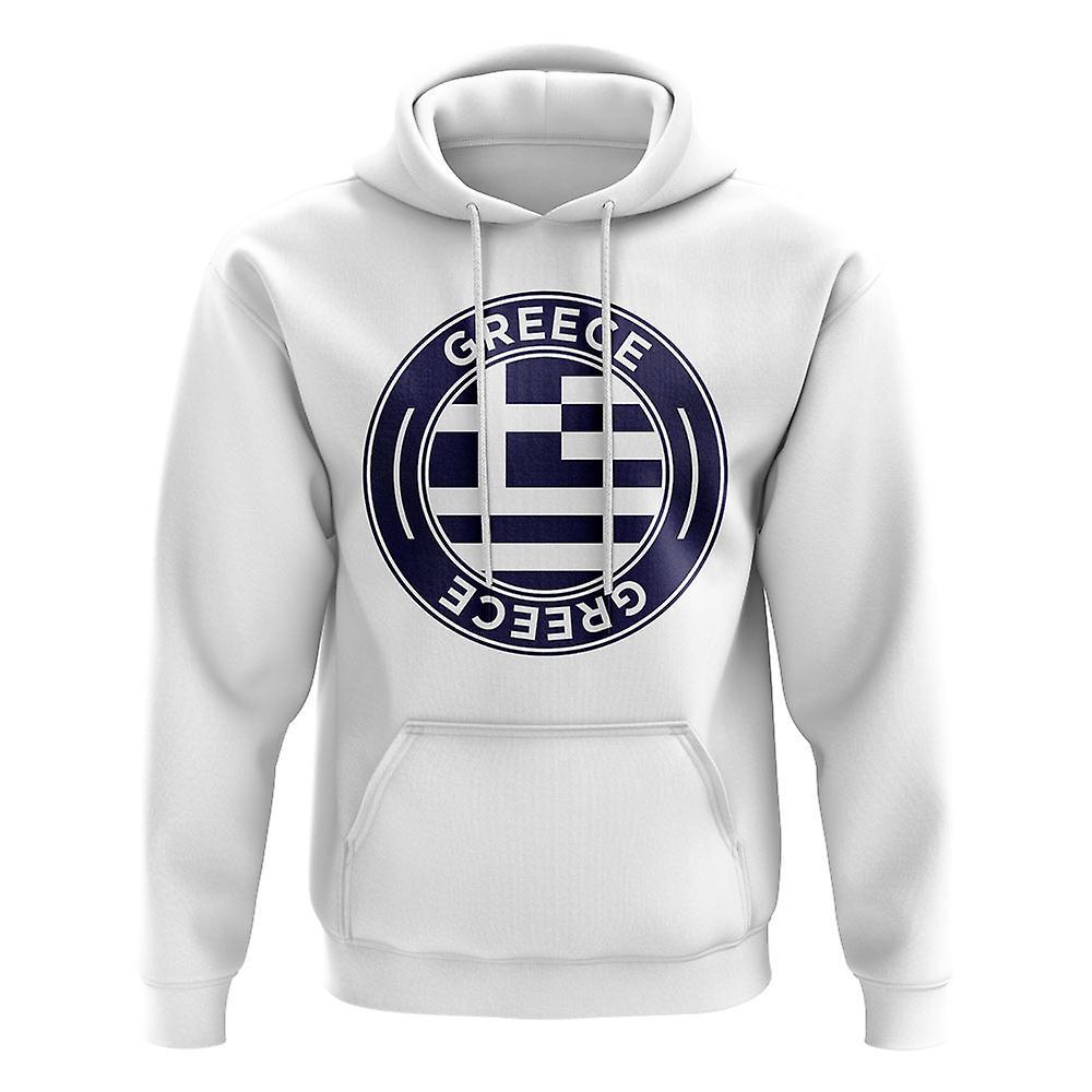 UKSoccerShop Greece Football Badge Hoodie (White) Womens XXL (Size 18 - 40 inch Chest)