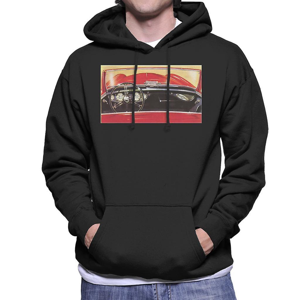 Austin Healey Drivers Seat British Motor Heritage Men's Hooded Sweatshirt Black X-Large