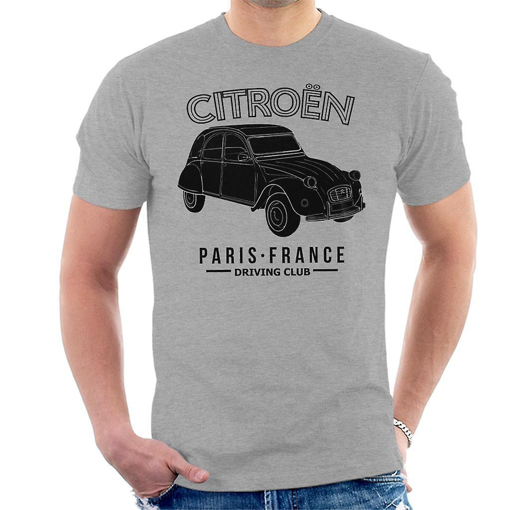 Citro�n Citroen Driving Club Black 2CV Paris France Men's T-Shirt Heather Grey Medium