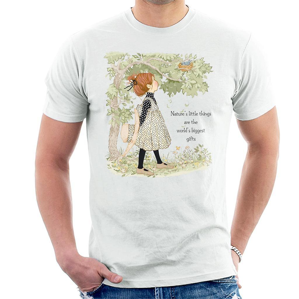 Holly Hobbie Natures Little Things Dark Text Men's T-Shirt White Small