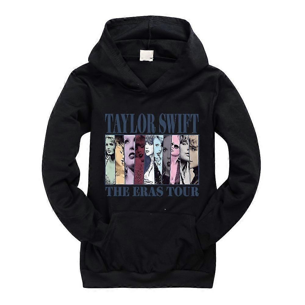 Jnnjv Pop Taylor Swift The Eras Tour Hoodie Kids Girls Boys Hooded Sweatshirt Casual Pullover Tops Xmas Gifts Black 11-12 Years