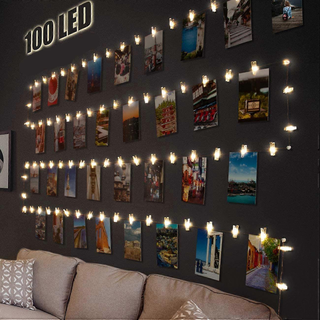 Lucky Z LED photo clips fairy lights for room decoration,10M 100LED