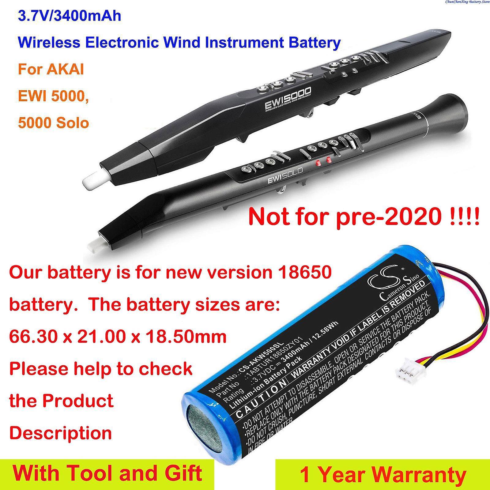 Dinoply 3400mah Electronic Wind Instrument Battery For Akai 5000 Solo, Ewi 5000, Please Check The Sizes Of The Battery!!!!